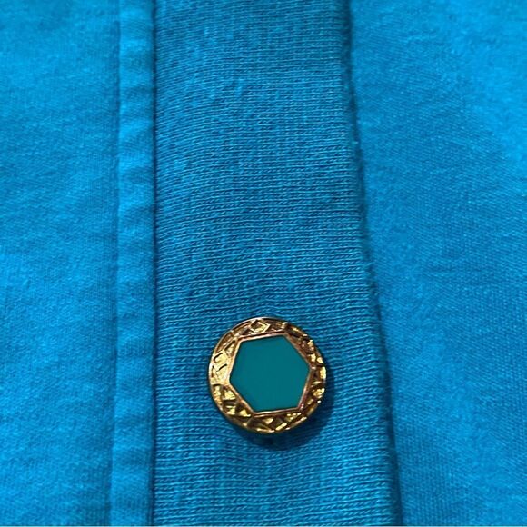 Vintage Aileen Too Blue Button Up V-Neck Sweater Cardigan Women’s Size 16W/36 - Picture 6 of 16